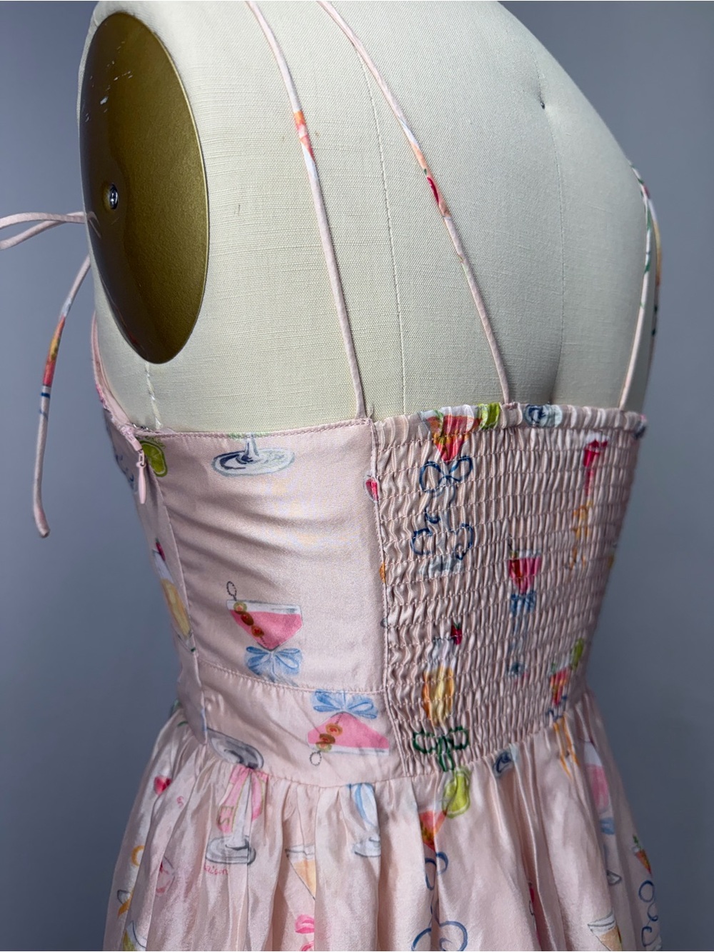 En Saison Viral Josette Satin Midi Dress Cocktail Print Size S/XS NWOT - Picture 14 of 15